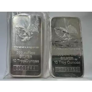 10 oz Engelhard Silver Bar Eagle and Flag design (Secondary Market) [DUPLICATE for #1961] (2)