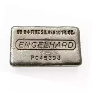 10 oz Silver Engelhard Bar - Poured - Vintage