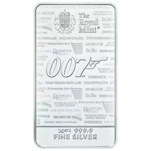 10 oz Silver Royal Mint James Bond 007 No Time To Die Bar