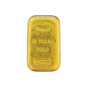 10 tolas Valcambi Cast Gold Bar