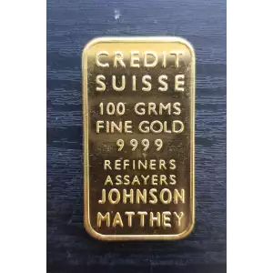 100 gram Johnson Matthey Credit Suisse Gold Bar