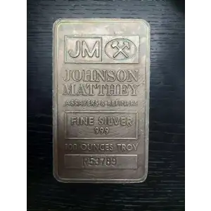 100oz Johnson Matthey Silver Pressed Bar