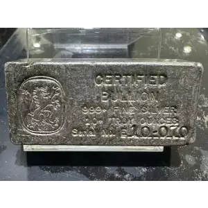 10oz  Gold and Silver Bullion Exchange Poured Silver Bar Vintage c.1974[DUPLICATE for #1973] (2)