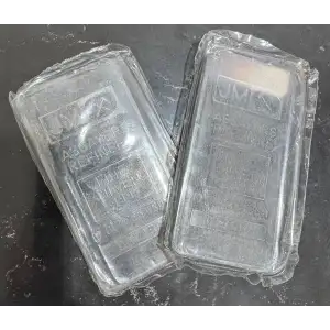 10oz Johnson Matthey Silver Bar (Plain Back/Toned)