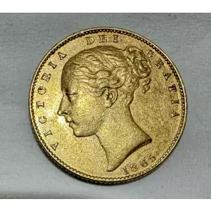 1865 Great Britain Sovereign Gold Coin (2)