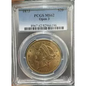 1873 $20 Gold Eagle Liberty Head PCGS MS62 Open 3