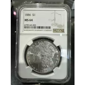 1886-P Morgan $1 NGC MS 64