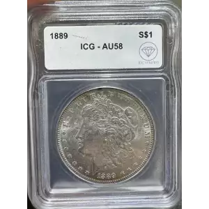 1889 Morgan Dollar ICG AU58 IDC Verified