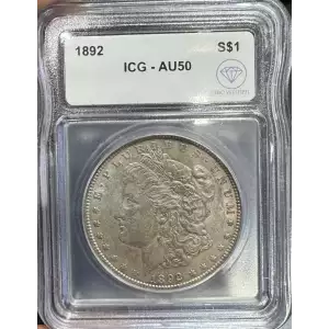 1892 Morgan Silver Dollar ICG AU-50 IDC Verified