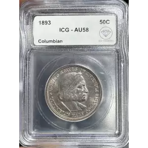 1893 Classic Commemorative World's Columbian Exposition Half Dollar ICG AU-58 IDC Verified