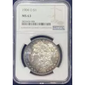 1904-O Morgan $1 NGC MS 63 (Pretty Purple Toning)