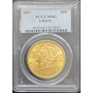 1907 $20 Liberty PCGS MS 61