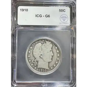 1910 Barber Half Dollar ICG G-6 IDC Verified