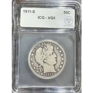 1911-S Barber Half Dollar ICG VG-8 IDC Verified