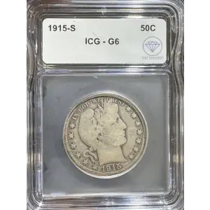 1915-S Barber Half Dollar ICG G-6 IDC Verified