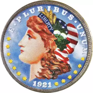 1921 Morgan Silver Dollar - Colorized Painted Color Coin (2)