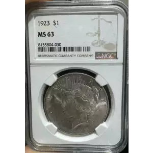 1923 NGC MS 63 Peace Silver Dollar