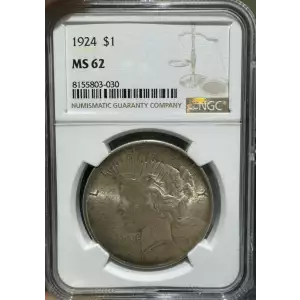 1924 NGC MS 62 Peace Silver Dollar