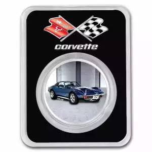 1972 Blue C3 Corvette 1 oz Round (2)