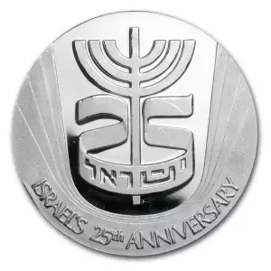 1973 Israel 1 oz Platinum Round 25th Anniversary Medal