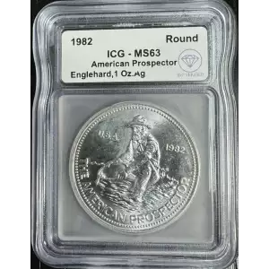 1982 IDC Verified 1oz Engelhard Prospector Round ICG MS63 1st Year of Production (2)