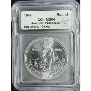 1982 IDC Verified 1oz Engelhard Prospector Round ICG MS64 - 1st Year of Prod.