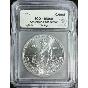 1982 IDC Verified 1oz Engelhard Prospector Round ICG MS65 1st Year of Production (2)