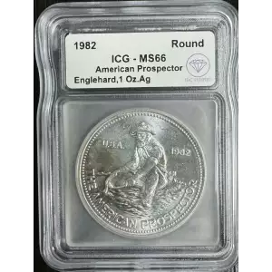 1982 IDC Verified 1oz Engelhard Prospector Round ICG MS66 1st Year of Production