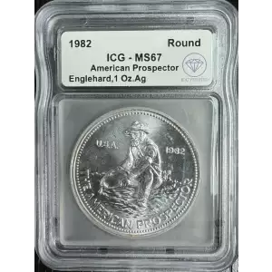 1982 IDC Verified 1oz Engelhard Prospector Round ICG MS67 1st Year of Production