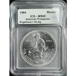 1984 IDC Verified 1 oz Engelhard Prospector Round ICG MS68