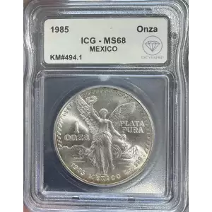 1985 Mexican 1 onza Silver Libertad ICG MS68 - IDC Verified (2)