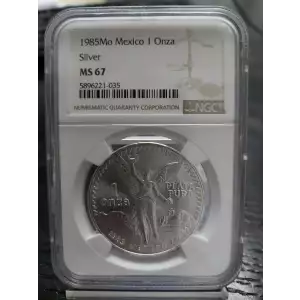 1985Mo Mexico 1 Onza Silver MS67 NGC