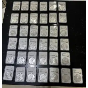 1986-2021 American Silver Eagle MS69 37 Coin Set (4)