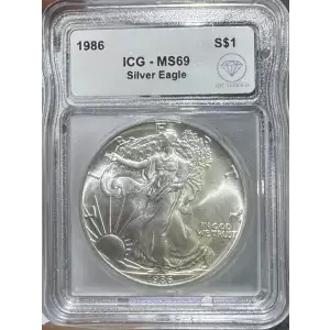 1986 American Silver Eagle ICG MS69 IDC Verified (2)