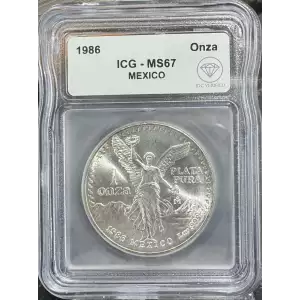 1986 Mexican 1 onza Silver Libertad ICG MS67 - IDC Verified (2)