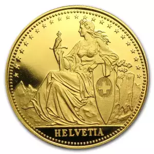 1986 Swiss Helvetia 1/4 oz Gold round