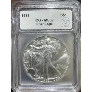 1988 American Silver Eagle ICG MS69 IDC Verified (2)