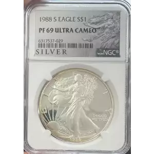 1988 S American Silver Eagle NGC PF69 Ultra Cameo