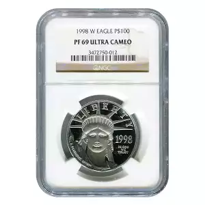 1988 W American Platinum Eagle NGC PF69 Ultra Cameo