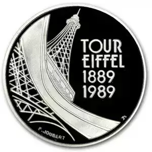 1989 France Eiffel Tower Platinum Proof (APW .5139 oz) (2)