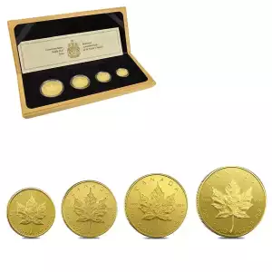 1989 Proof Canadian Gold Maple Leaf 10th Anniversary 4-Coin Set (Box + CoA)