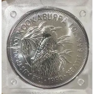 1990 Australia 1 oz Silver Kookaburra (Purple Toning)