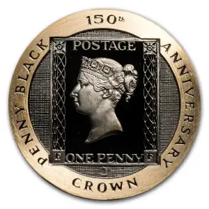 1990 Isle of Man 2 Crown Proof Gold Penny Black (4)