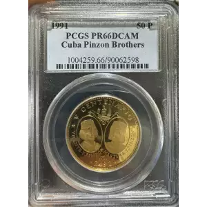 1991 50 Peso Pinzon Brothers Au, DCAM