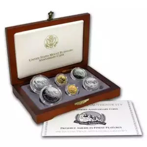 1991 6-Coin Commem Mount Rushmore Set BU & Proof (w/Box & COA)
