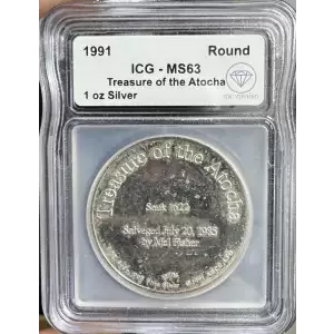 1991 Treasure of the Atocha Round ICG MS-63 IDC Verified (2)