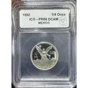 1992 1/4 Onza Silver Libertad ICG PR-68 IDC Verified