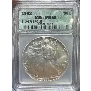 1992 American Silver Eagle ICG MS69 (2)