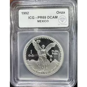 1992 Silver Libertad ICG PR-69 DCAM IDC Verified