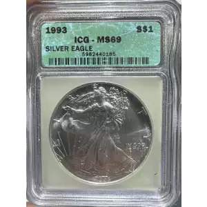 1993 American Silver Eagle ICG MS69